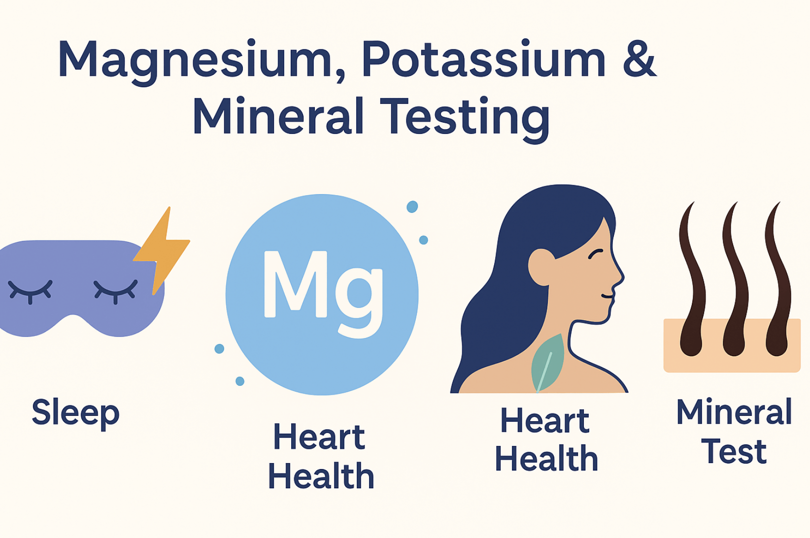 Magnesium and potassium are essential for sleep, stress, muscle and heart function