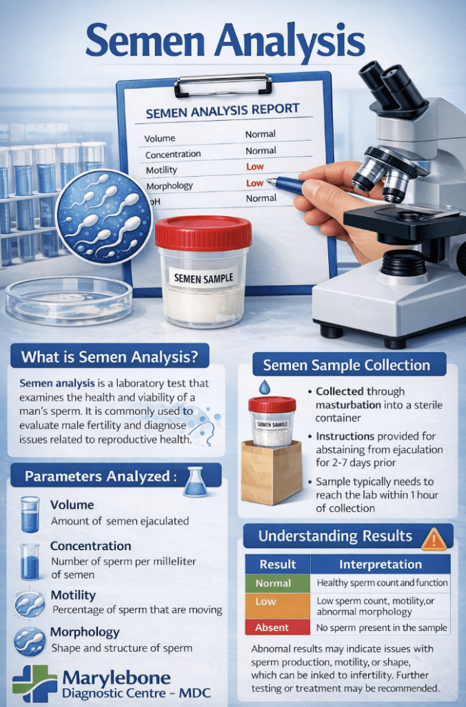 Understanding Your Semen Analysis Results at Marylebone Diagnostic Centre.