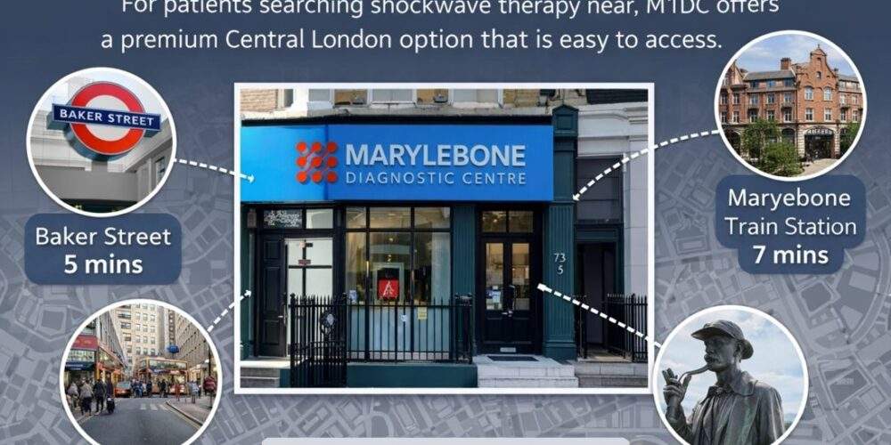 Marylebone Diagnostic Centre entrance in Central London, close to Baker Street station.