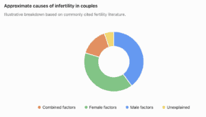Approximate causes of infertility in couples