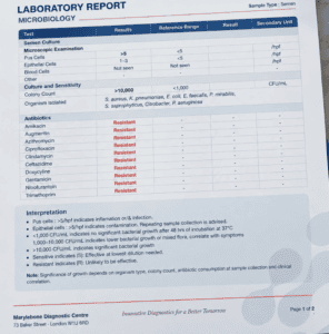 MDC SEMEN CULTURE REPORT